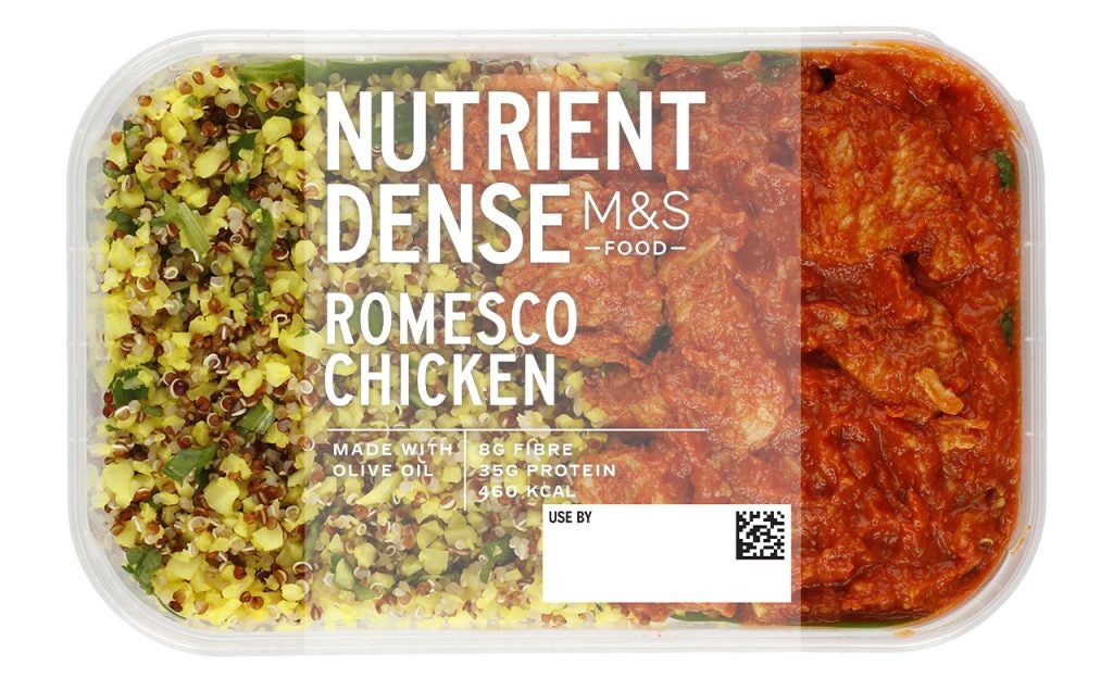 A Nutrient Dense ready meal, part of a range sold at UK retailer Marks and Spencer