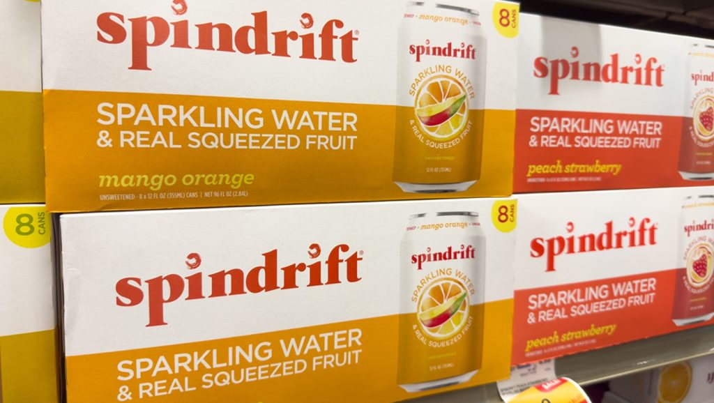 Cases of Spindrift on sale in Los Angeles, California, United States, 5 February 2025
